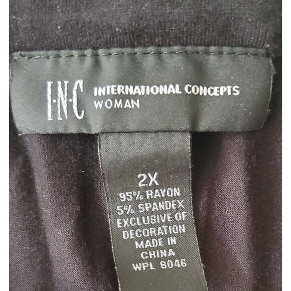 INC International Concepts Black & White Embroidered Long Sleeve Tunic 2X - Picture 6 of 8